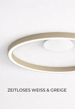 Braga Loop LED Ringdeckenleuchte in Weiß und Greige